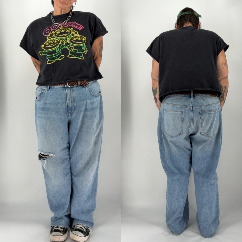 Y2K Disney Pixar Toy Story alien graphic tee 2X boxy crop shirt grunge plus size